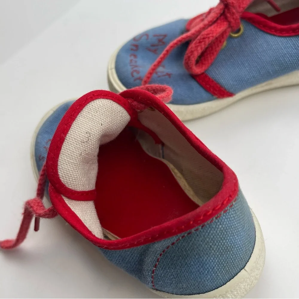 VTG 80s‎ Infant My First Sneakers Size 3 Retro Made in USA Rare Blue & Red